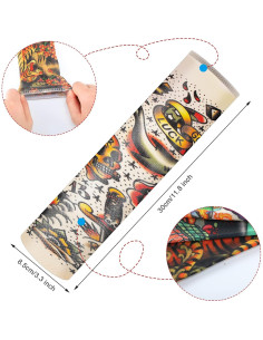 Hicarer 12 Mangas de Tatuaje Temporal Niños UV Multicolor 2