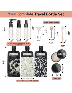 Botellas de Viaje Kitsch 11 Piezas Aprobadas por TSA 2