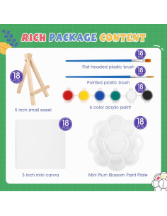Kit de Pintura Acrílica ESRICH 18 Piezas para Niños 2