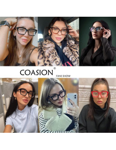 Gafas de lectura COASION Classic para mujeres marco cuadrado 2