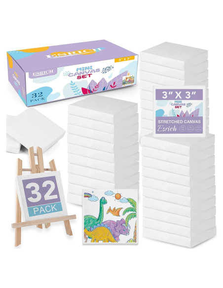 Mini Lienzos ESRICH 32 Piezas 7,62 cm para Pintar