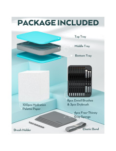 Kit de Pintura en Miniatura Nicpro con Paleta Húmeda y 11 Pinceles 2