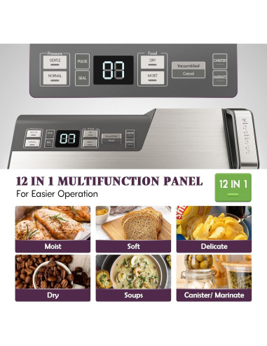 Selladora al Vacío Mesliese V6120 140W Doble Sellado