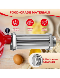 Rodillo de Pasta Gomen para Mezclador Kitchenaid 8 Ajustes 2