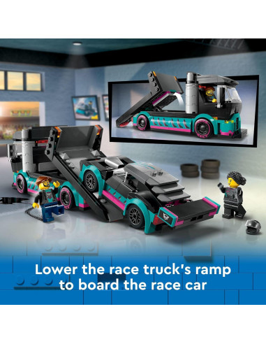 LEGO City Coche de Carreras y Camión Transportador 60406