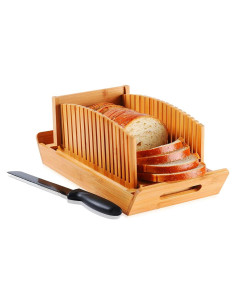 Cortador de Pan Kiss Core de Bambú con Cuchillo y Bandeja