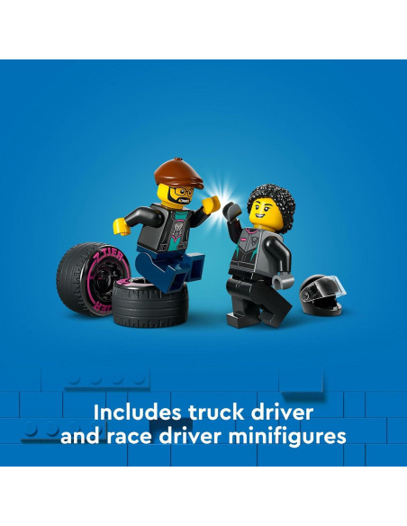LEGO City Coche de Carreras y Camión Transportador 60406