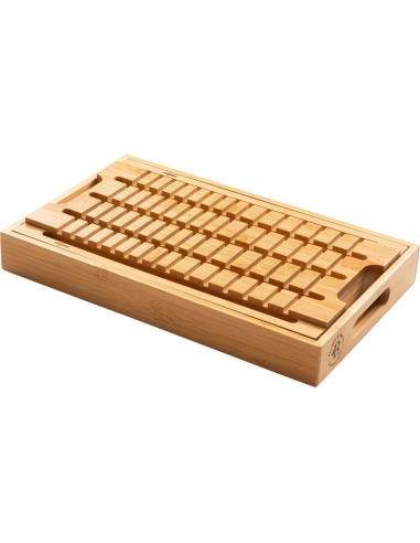 Cortador de Pan Ajustable Bambüsi - Con Bandeja para Migas