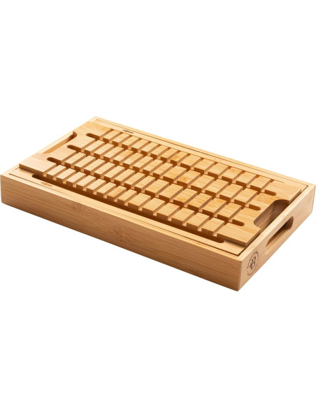 Cortador de Pan Ajustable Bambüsi - Con Bandeja para Migas