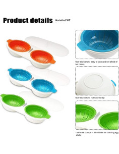 Hervidor de Huevos para Microondas WWLUCKY Doble Silicona 236ml 2