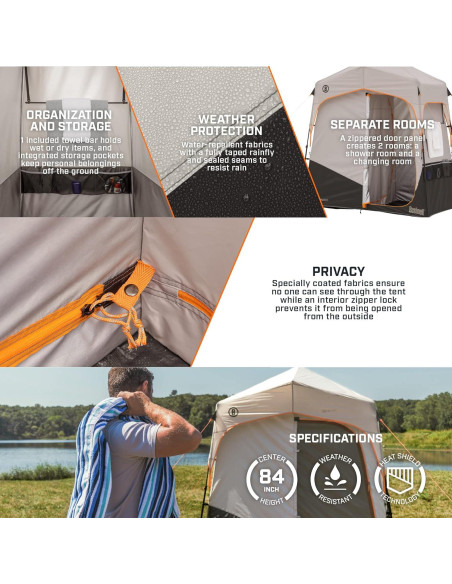 Carpa de Ducha Bushnell BLP50098 2 Habitaciones Camping 60s Carpa de Ducha Bushnell BLP50098 2 Habitaciones Camping 60s