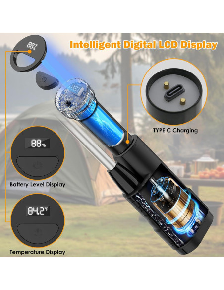 Ducha Portátil Acetek JP-2204 con Pantalla Digital y Filtro