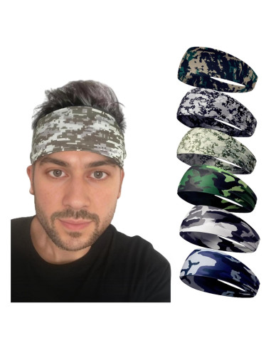 Cinta para la cabeza LECHI LC0008 camuflaje, paquete de 6 unidades