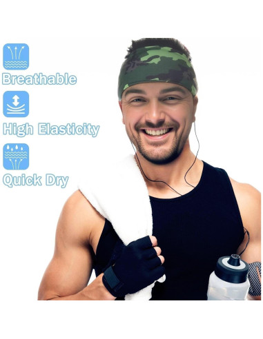 Cinta para la cabeza LECHI LC0008 camuflaje, paquete de 6 unidades