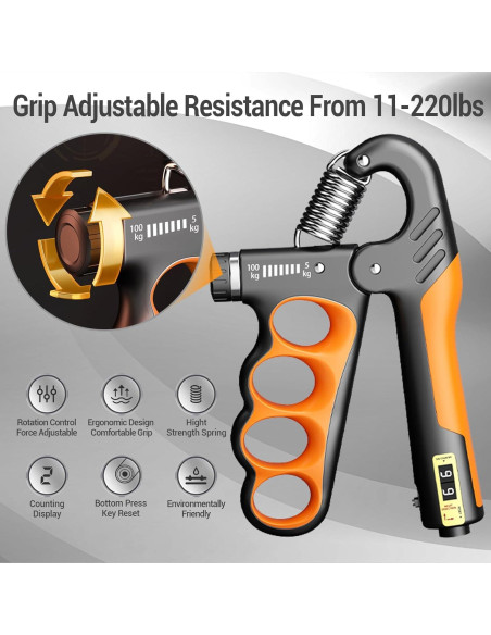 Entrenador de Fuerza de Mano YESIMET - Resistencia 5-100kg