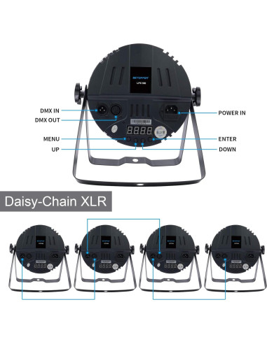 Betopper Mini Luz Par LED 60x3W RGB para Eventos 6 Pzs