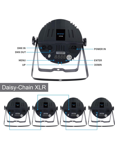 Betopper Mini Luz Par LED 60x3W RGB para Eventos 6 Pzs