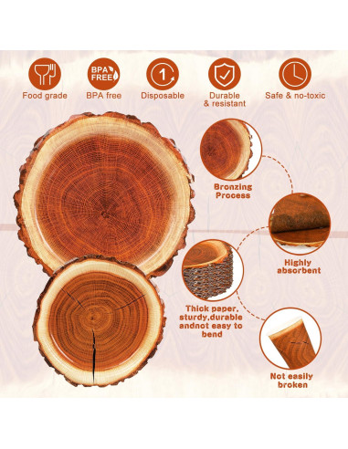 Juego de Fiesta 400 Piezas FULJOOY Diseño Madera Rústica