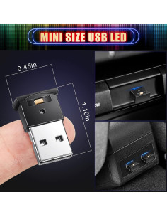 Luz LED USB Frienda 2 Piezas, Brillo Ajustable 8 Colores 2
