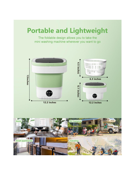 Lavadora Portátil Genérico 12L Plegable para Ropa Delicada