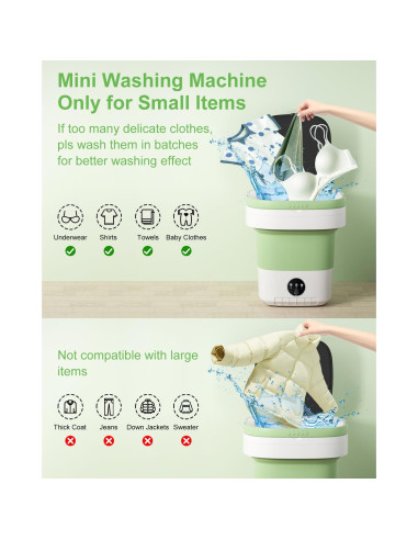 Lavadora Portátil Genérico 12L Plegable para Ropa Delicada