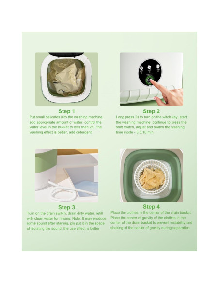 Lavadora Portátil Genérico 12L Plegable para Ropa Delicada