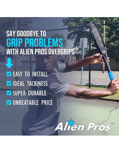 Cinta de Agarre para Raqueta de Tenis ALIEN PROS - 6 Unidades Azul Cielo