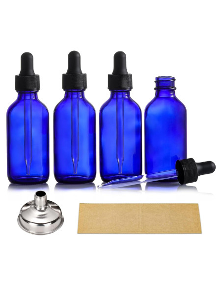 AOZITA 4 Botellas Goteo Cristal 60ml con Cuentagotas