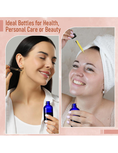 AOZITA 4 Botellas Goteo Cristal 60ml con Cuentagotas