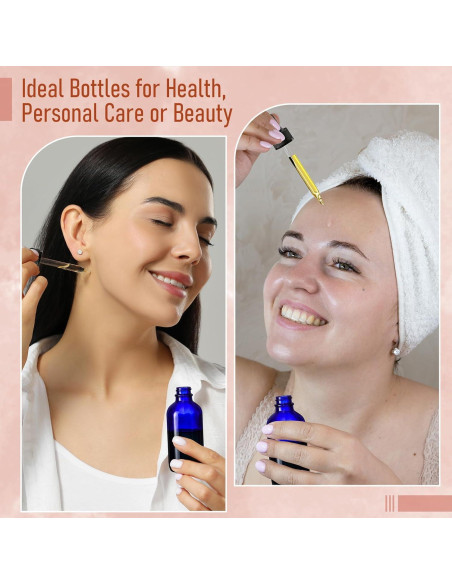 AOZITA 4 Botellas Goteo Cristal 60ml con Cuentagotas