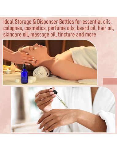 AOZITA 4 Botellas Goteo Cristal 60ml con Cuentagotas