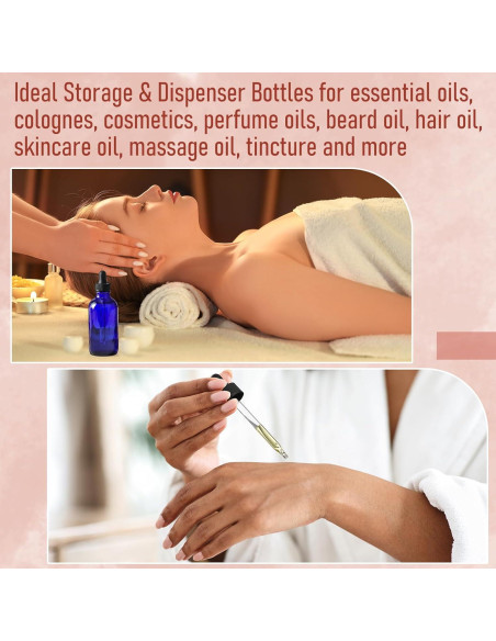 AOZITA 4 Botellas Goteo Cristal 60ml con Cuentagotas