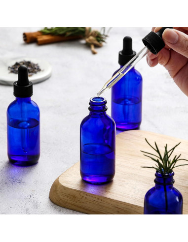 AOZITA 4 Botellas Goteo Cristal 60ml con Cuentagotas