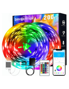DAYBETTER Tiras LED 60.96 m Control Remoto y APP