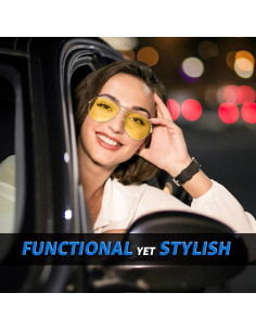 Gafas de Visión Nocturna SODQW Amarillas UV400 Aviador 2