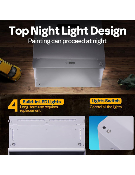 Cabina de pintura VIVOHOME VH1178US con 4 luces LED