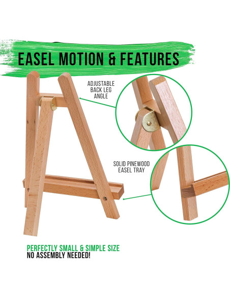 Caballete A-Frame U.S. Art Supply 10.5" Madera Natural 12 Pzas