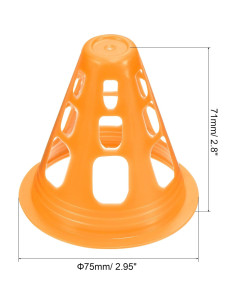 Conos de Agilidad PATIKIL - Paquete de 25 Naranjas 17.5x13.1 cm 2