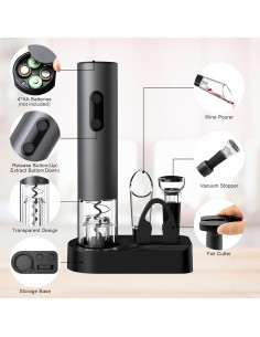 COKUNST Abrebotellas Eléctrico 4 en 1 Acero Inoxidable 2