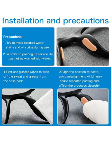 Almohadillas para nariz de gafas Festful 20 pares 16x8mm piel
