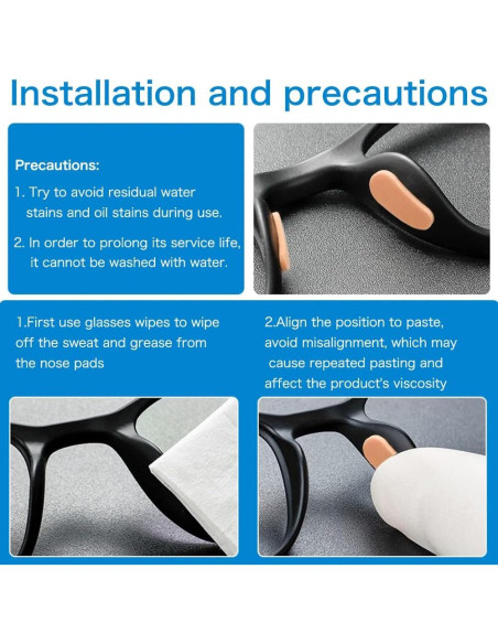 Almohadillas para nariz de gafas Festful 20 pares 16x8mm piel