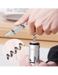 Juego de 3 Sacacorchos Profesionales Genérico con Bolsa de Cuero 2