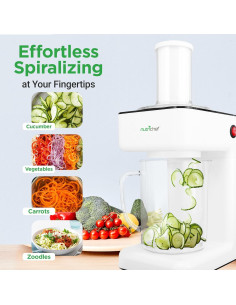 NutriChef Picadora Eléctrica 3-en-1 con Tazón 1.2L 2