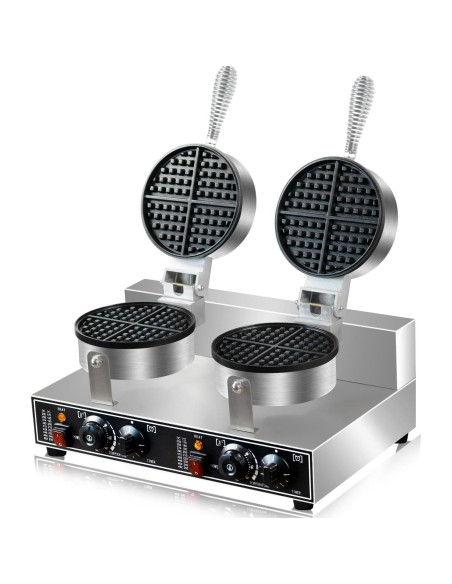 Máquina de Waffles Doble Comercial AEYDJXMER 2600W Acero Inoxidable