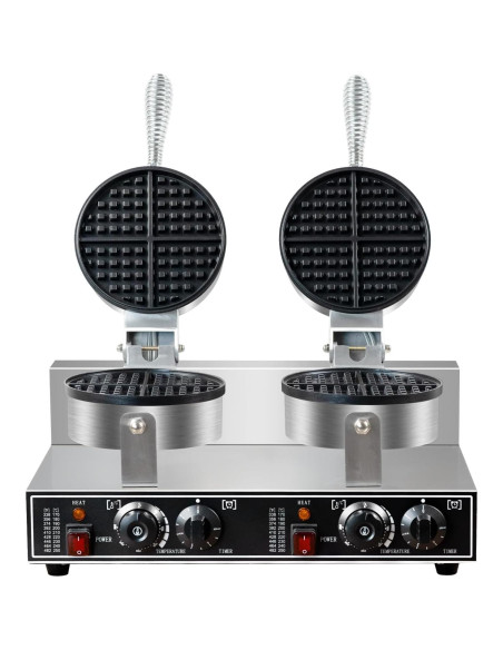 Máquina de Waffles Doble Comercial AEYDJXMER 2600W Acero Inoxidable