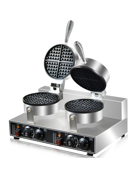 Máquina de Waffles Doble Comercial AEYDJXMER 2600W Acero Inoxidable