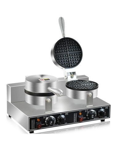 Máquina de Waffles Doble Comercial AEYDJXMER 2600W Acero Inoxidable
