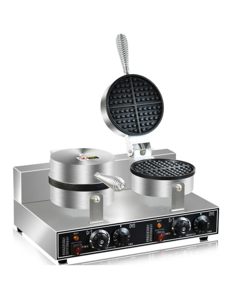 Máquina de Waffles Doble Comercial AEYDJXMER 2600W Acero Inoxidable