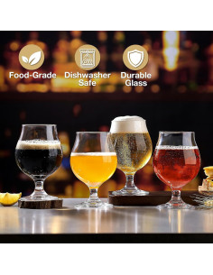 Juego de 4 Vasos de Cerveza Meolibour 480 ml Clásicos 2