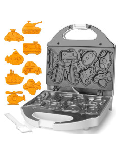 Mini Waffle Maker SugarWhisk Vehículos 8 Waffles Blancos